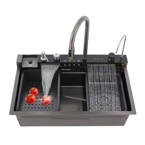 142635 BACHA AM DESIGN 75X46 7546M SINKS101 BLACK CHEF    LH-Y7546M